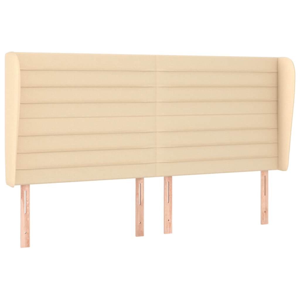 Testiera ad Orecchio-Testata con Orecchie Crema 183x23x118/128 cm in Tessuto 212038