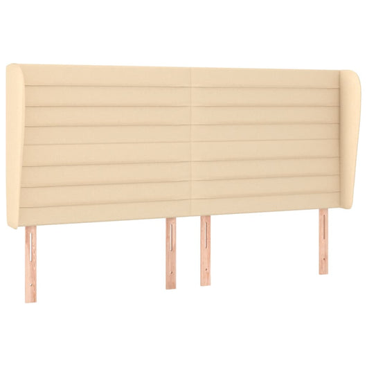 Testiera ad Orecchio-Testata con Orecchie Crema 183x23x118/128 cm in Tessuto 212038