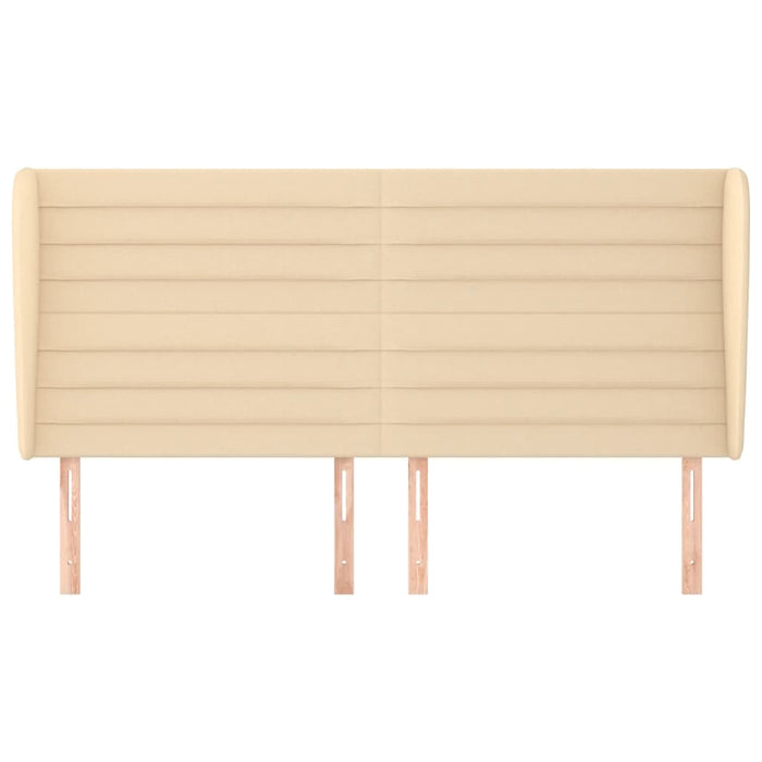 Testiera ad Orecchio-Testata con Orecchie Crema 183x23x118/128 cm in Tessuto 212038