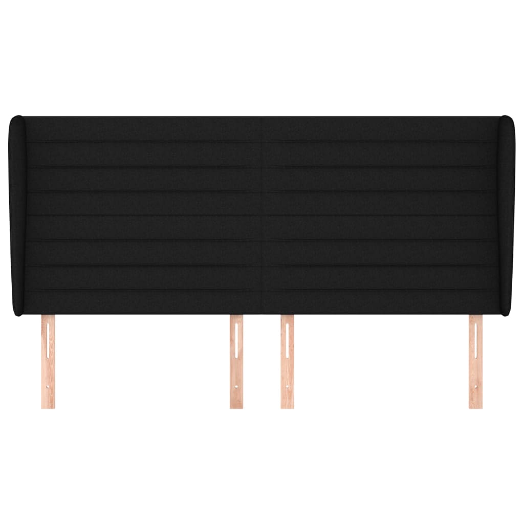 Testiera ad Orecchio Nera 203x23x118/128 cm in Tessuto 3118120