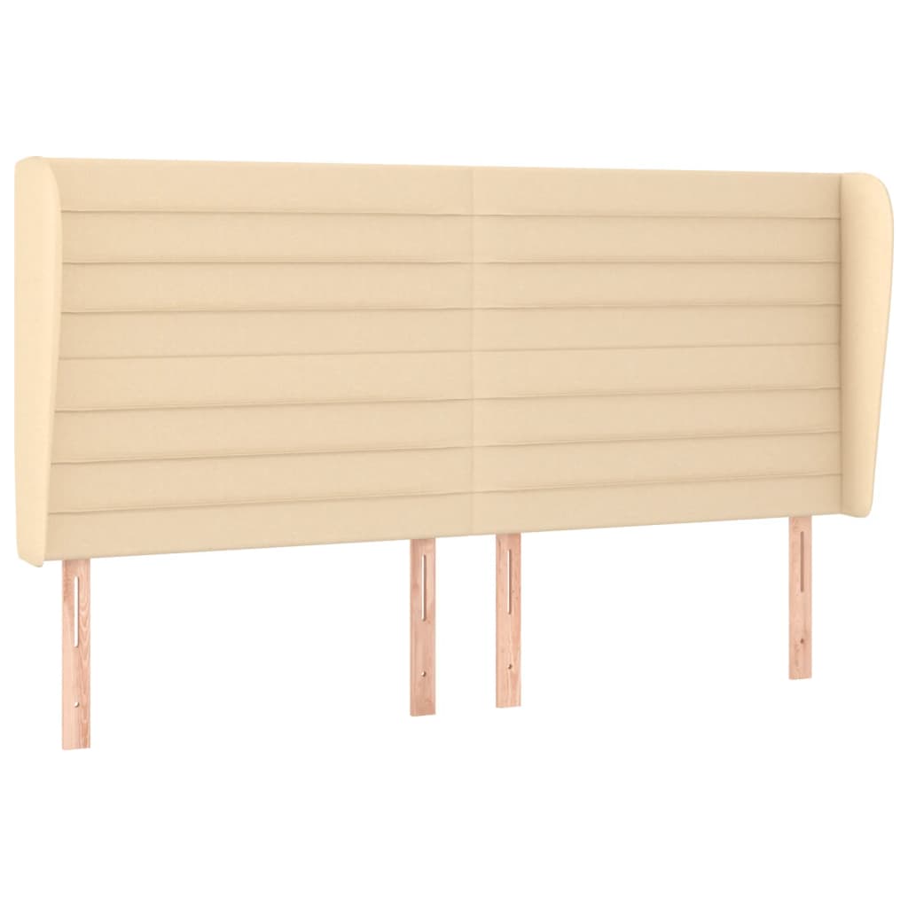 Testiera ad Orecchio-Testata con Orecchie Crema 203x23x118/128 cm in Tessuto 138287