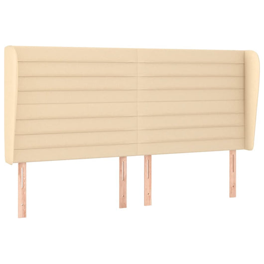 Testiera ad Orecchio-Testata con Orecchie Crema 203x23x118/128 cm in Tessuto 138287