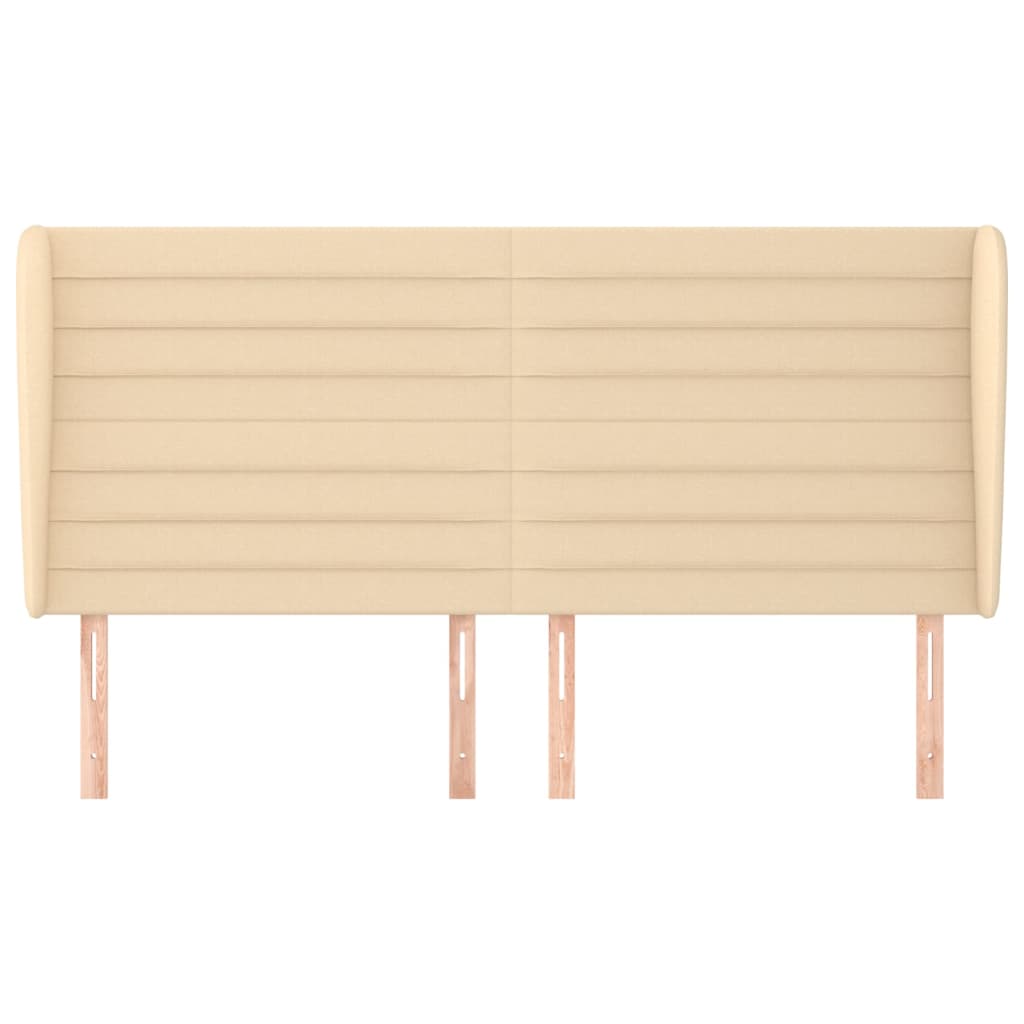 Testiera ad Orecchio-Testata con Orecchie Crema 203x23x118/128 cm in Tessuto 138287