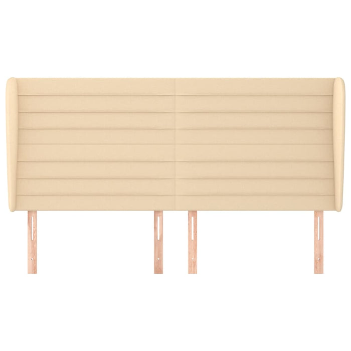 Testiera ad Orecchio-Testata con Orecchie Crema 203x23x118/128 cm in Tessuto 138287