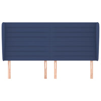 Testiera ad Orecchio-Testata con Orecchie Blu 203x23x118/128 cm in Tessuto 872852