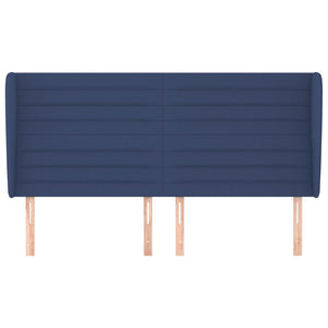 Testiera ad Orecchio-Testata con Orecchie Blu 203x23x118/128 cm in Tessuto 872852