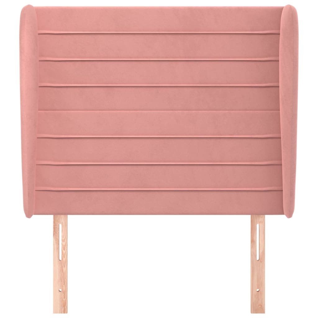 Testiera ad Orecchio Rosa 93x23x118/128 cm in Velluto