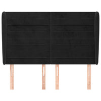 Testiera ad Orecchio-Testata con Orecchie Nera 147 x 23 x 118/128 cm in Velluto 861370