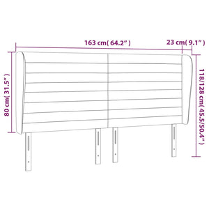 Testiera ad Orecchio GrigioScuro 163x23x118/128cm in Velluto 3118151