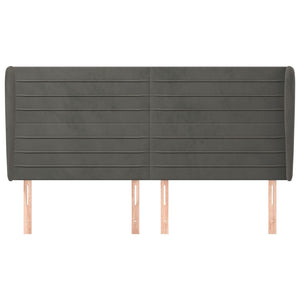 Testiera ad Orecchio GrigioScuro 203x23x118/128cm in Velluto 3118163