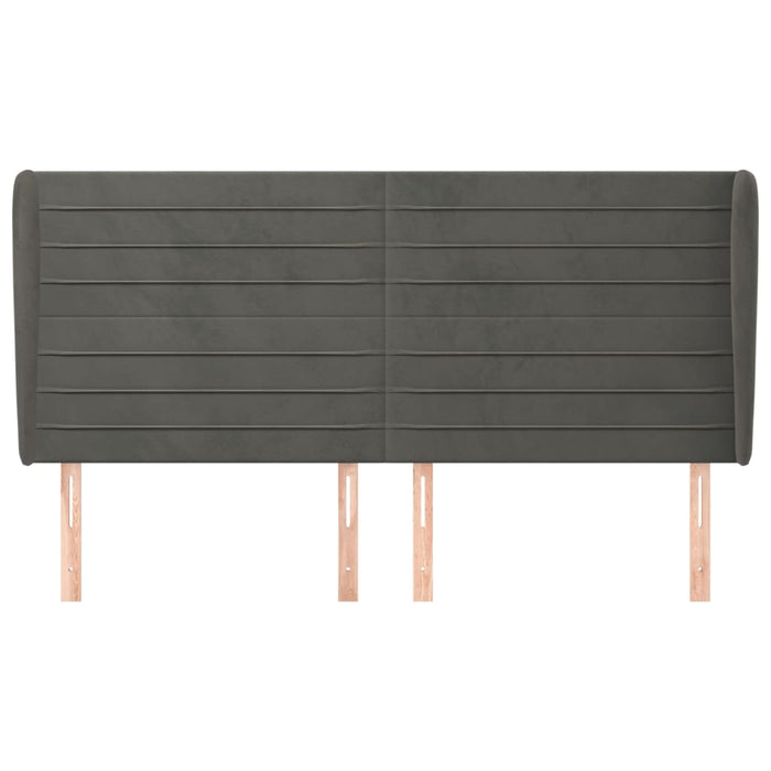 Testiera ad Orecchio GrigioScuro 203x23x118/128cm in Velluto 3118163