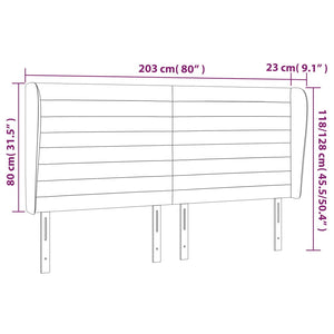 Testiera ad Orecchio GrigioScuro 203x23x118/128cm in Velluto 3118163