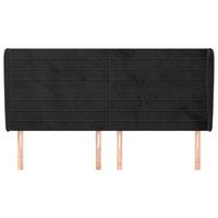 Testiera ad Orecchio-Testata con Orecchie Nera 203x23x118/128 cm in Velluto 818528
