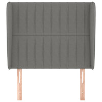 Testiera ad Orecchio-Testata con Orecchie Grigio Scuro 83x23x118/128 cm in Tessuto 177229