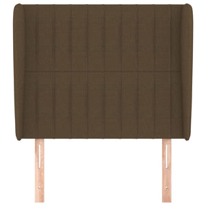 Testiera ad Orecchio Marrone Scuro 93x23x118/128 cm in Tessuto