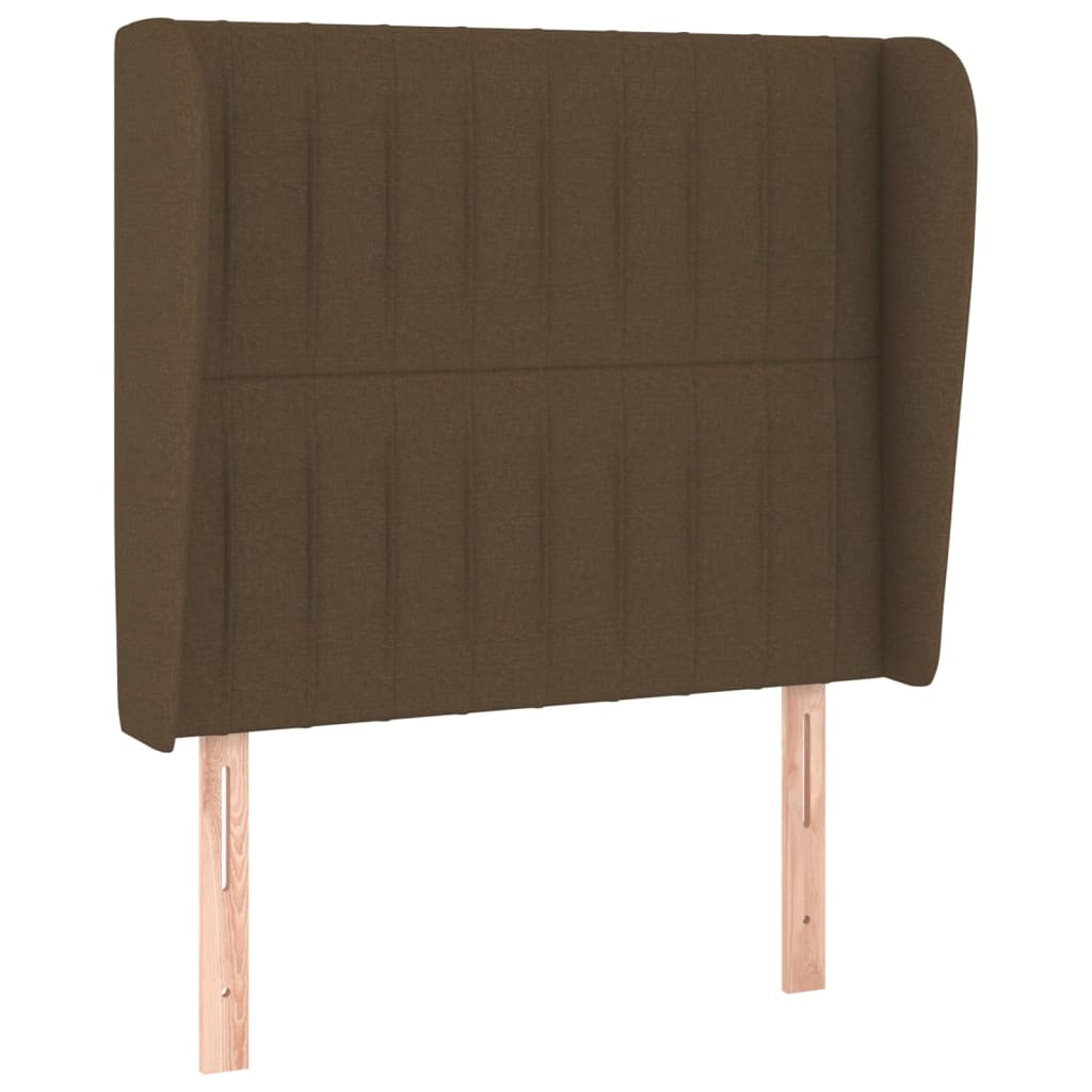 Testiera ad Orecchio-Testata con Orecchie Marrone Scuro 103x23x118/128 cm in Tessuto 470055