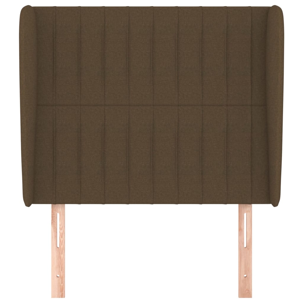 Testiera ad Orecchio-Testata con Orecchie Marrone Scuro 103x23x118/128 cm in Tessuto 470055