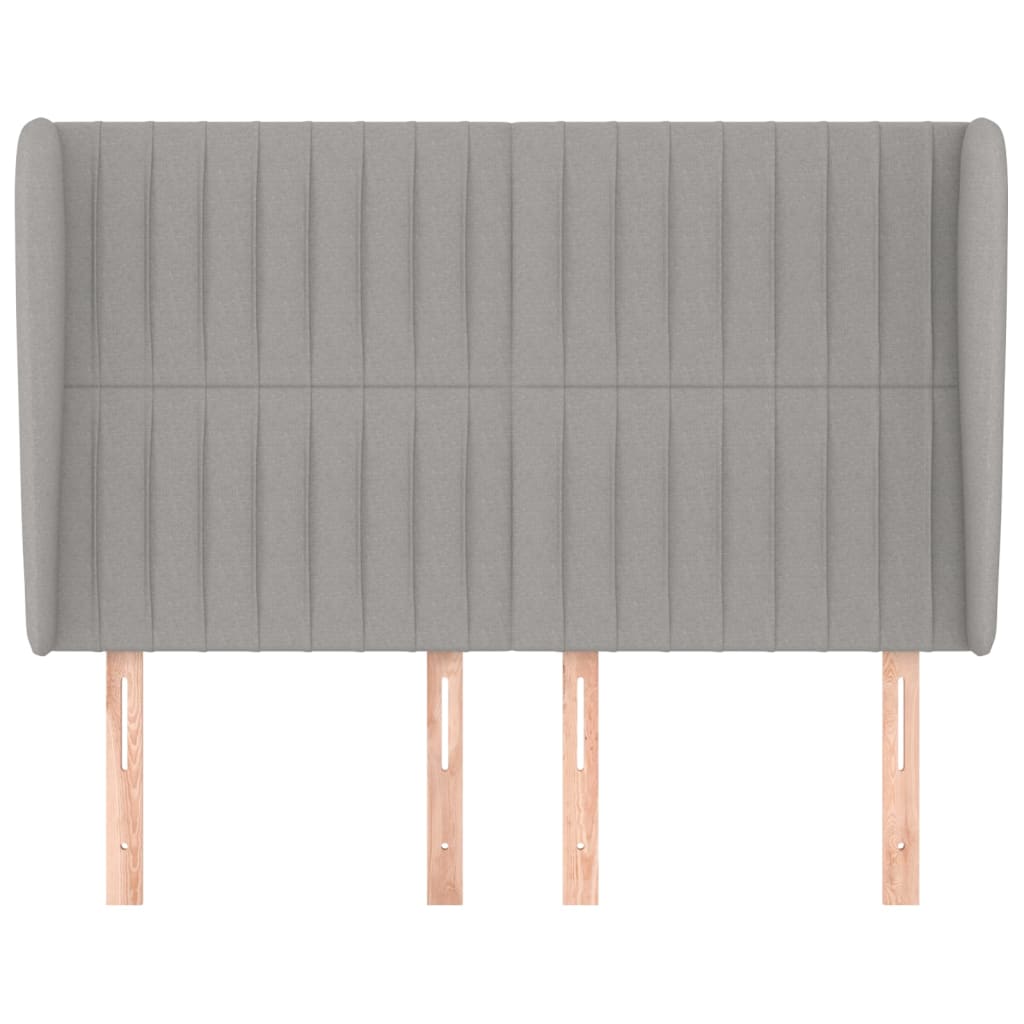 Testiera ad Orecchio-Testata con Orecchie Grigio Chiaro 147x23x118/128 cm in Tessuto 994232