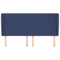 Testiera ad Orecchio-Testata con Orecchie Blu 163x23x118/128 cm in Tessuto 667244