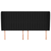 Testiera ad Orecchio-Testata con Orecchie Nera 183x23x118/128 cm in Tessuto 634489