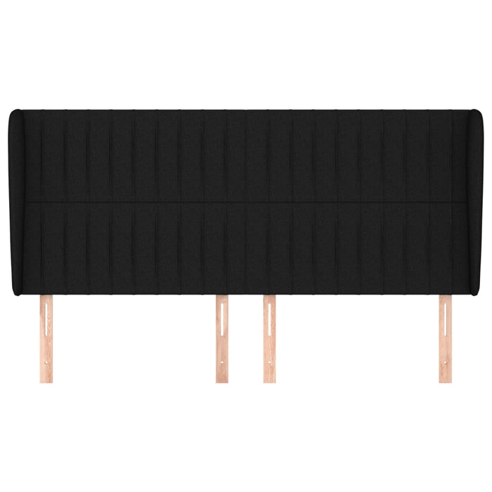 Testiera ad Orecchio Nera 183x23x118/128 cm in Tessuto