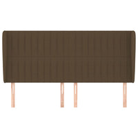 Testiera ad Orecchio-Testata con Orecchie Marrone Scuro 183x23x118/128 cm in Tessuto 504480