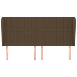 Testiera ad Orecchio-Testata con Orecchie Marrone Scuro 183x23x118/128 cm in Tessuto 504480