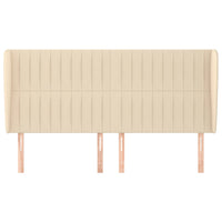 Testiera ad Orecchio-Testata con Orecchie Crema 183x23x118/128 cm in Tessuto 276660