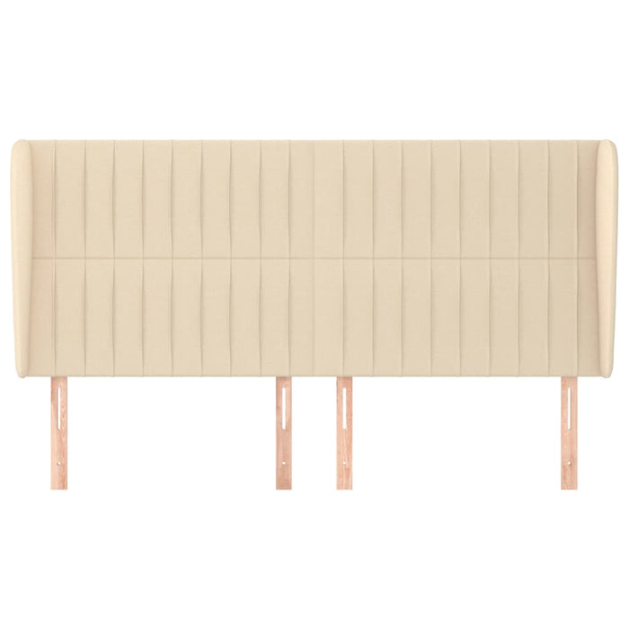 Testiera ad Orecchio-Testata con Orecchie Crema 183x23x118/128 cm in Tessuto 276660