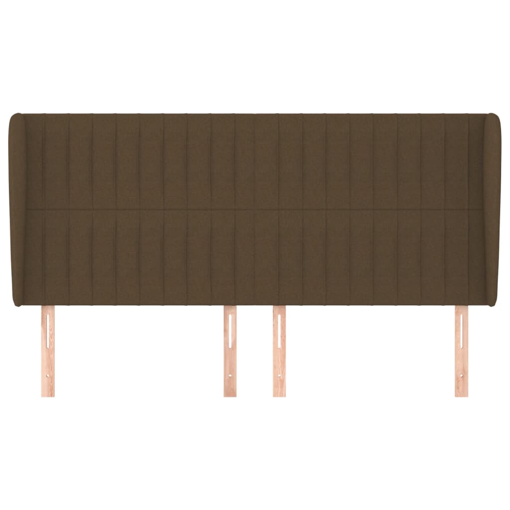 Testiera ad Orecchio-Testata con Orecchie Marrone Scuro 203x23x118/128 cm in Tessuto 674552