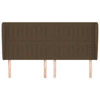 Testiera ad Orecchio Marrone Scuro 203x23x118/128 cm in Tessuto