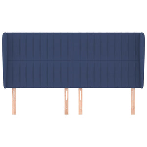 Testiera ad Orecchio-Testata con Orecchie Blu 203x23x118/128 cm in Tessuto 175405