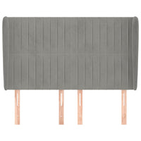 Testiera ad Orecchio-Testata con Orecchie Grigio Chiaro 147x23x118/128 cm in Velluto 731924