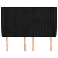 Testiera ad Orecchio-Testata con Orecchie Nera 147 x 23 x 118/128 cm in Velluto 570296