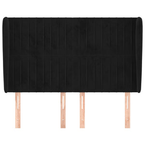 Testiera ad Orecchio-Testata con Orecchie Nera 147 x 23 x 118/128 cm in Velluto 570296