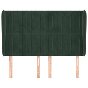 Testiera ad Orecchio Verde Scuro 147x23x118/128cm in Velluto 3118245