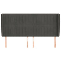 Testiera ad Orecchio-Testata con Orecchie GrigioScuro 183x23x118/128cm in Velluto 868706