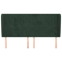 Testiera ad Orecchio Verde Scuro 203x23x118/128cm in Velluto 3118263