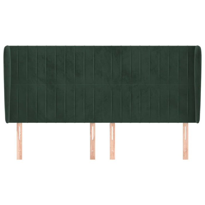 Testiera ad Orecchio Verde Scuro 203x23x118/128cm in Velluto 3118263