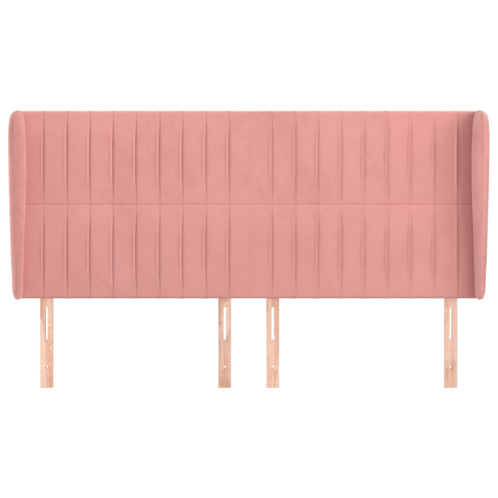 Testiera ad Orecchio Rosa 203x23x118/128 cm in Velluto cod mxl 62111