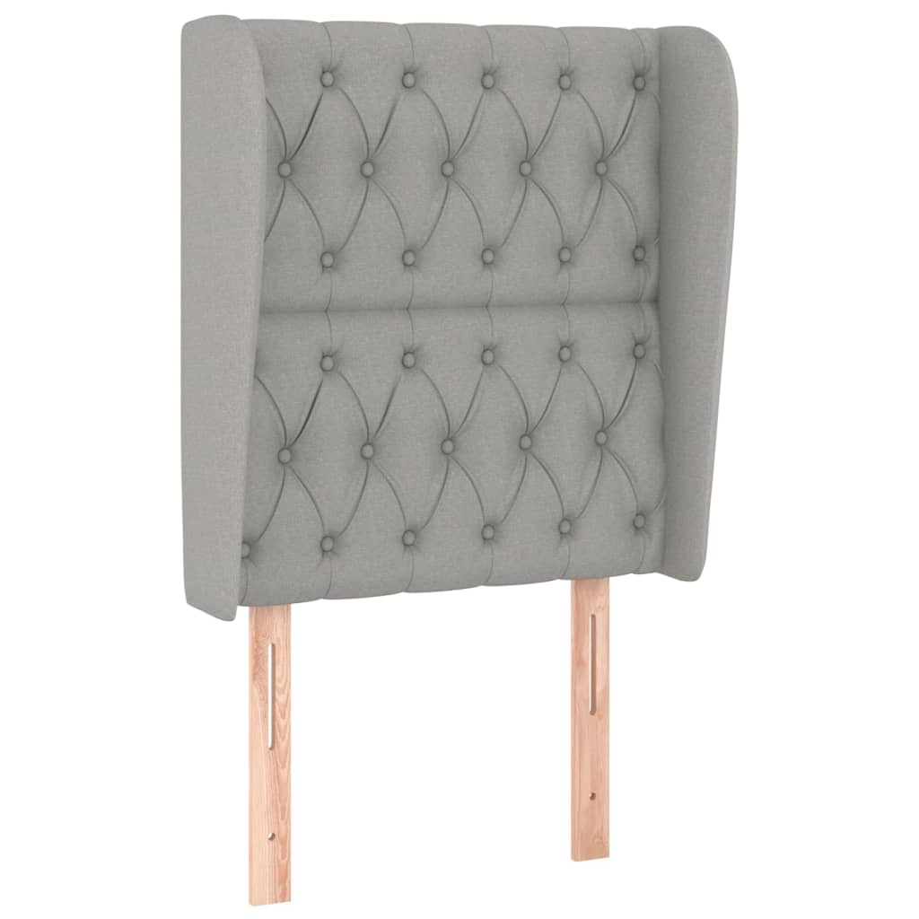 Testiera ad Orecchio-Testata con Orecchie Grigio Chiaro 83x23x118/128 cm in Tessuto 955934