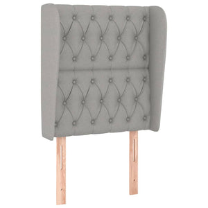 Testiera ad Orecchio-Testata con Orecchie Grigio Chiaro 83x23x118/128 cm in Tessuto 955934