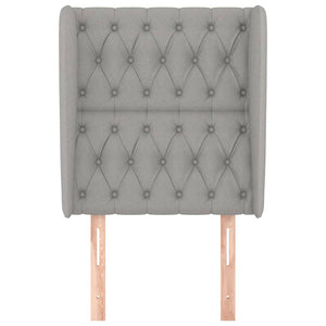 Testiera ad Orecchio-Testata con Orecchie Grigio Chiaro 83x23x118/128 cm in Tessuto 955934