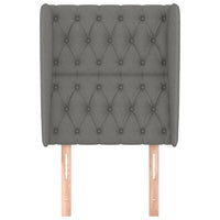 Testiera ad Orecchio-Testata con Orecchie Grigio Scuro 83x23x118/128 cm in Tessuto 332383