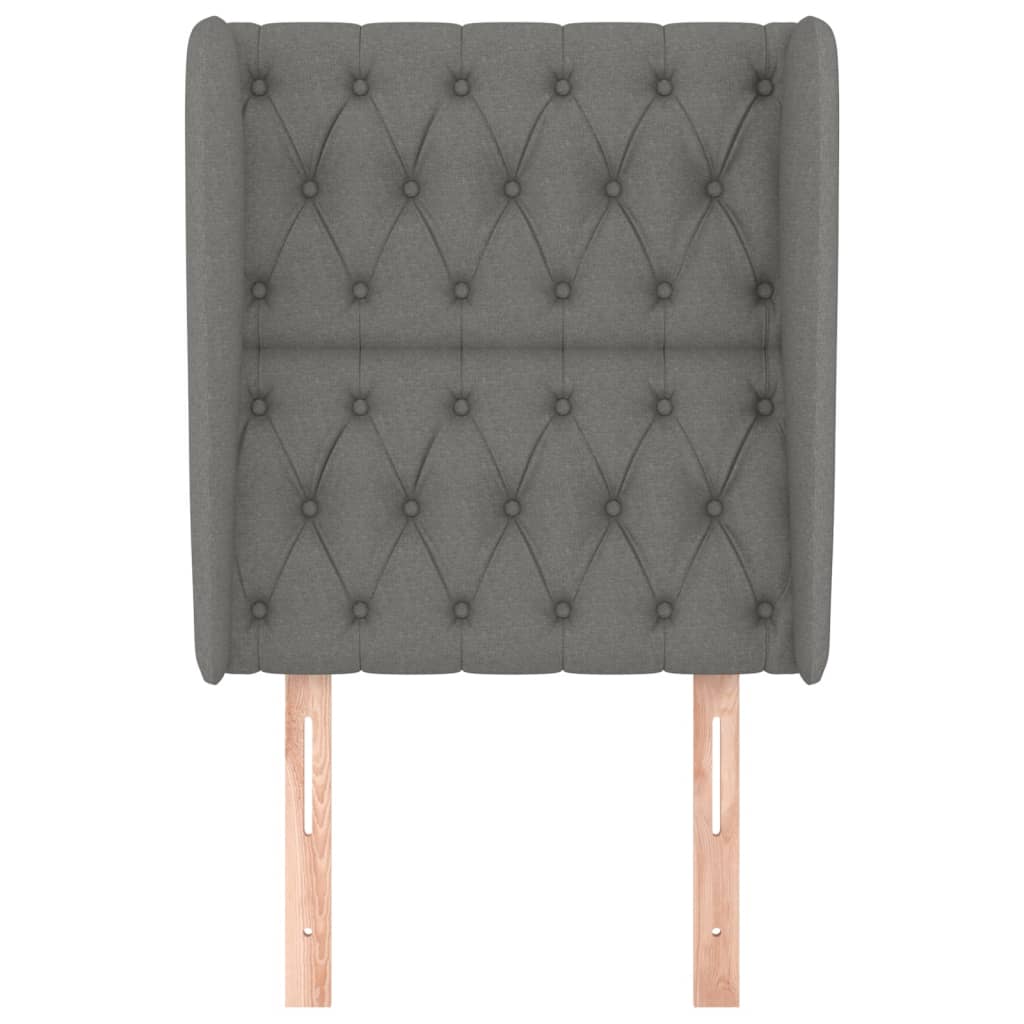 Testiera ad Orecchio Grigio Scuro 83x23x118/128 cm in Tessuto 3118267