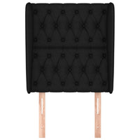 Testiera ad Orecchio Nera 83x23x118/128 cm in Tessuto 3118268