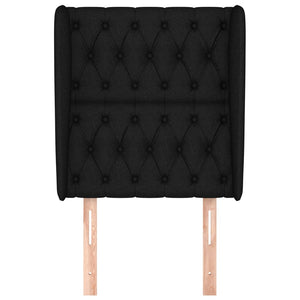 Testiera ad Orecchio Nera 83x23x118/128 cm in Tessuto 3118268