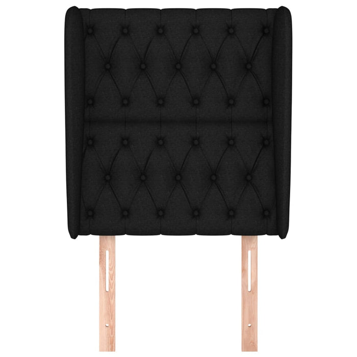 Testiera ad Orecchio Nera 83x23x118/128 cm in Tessuto 3118268