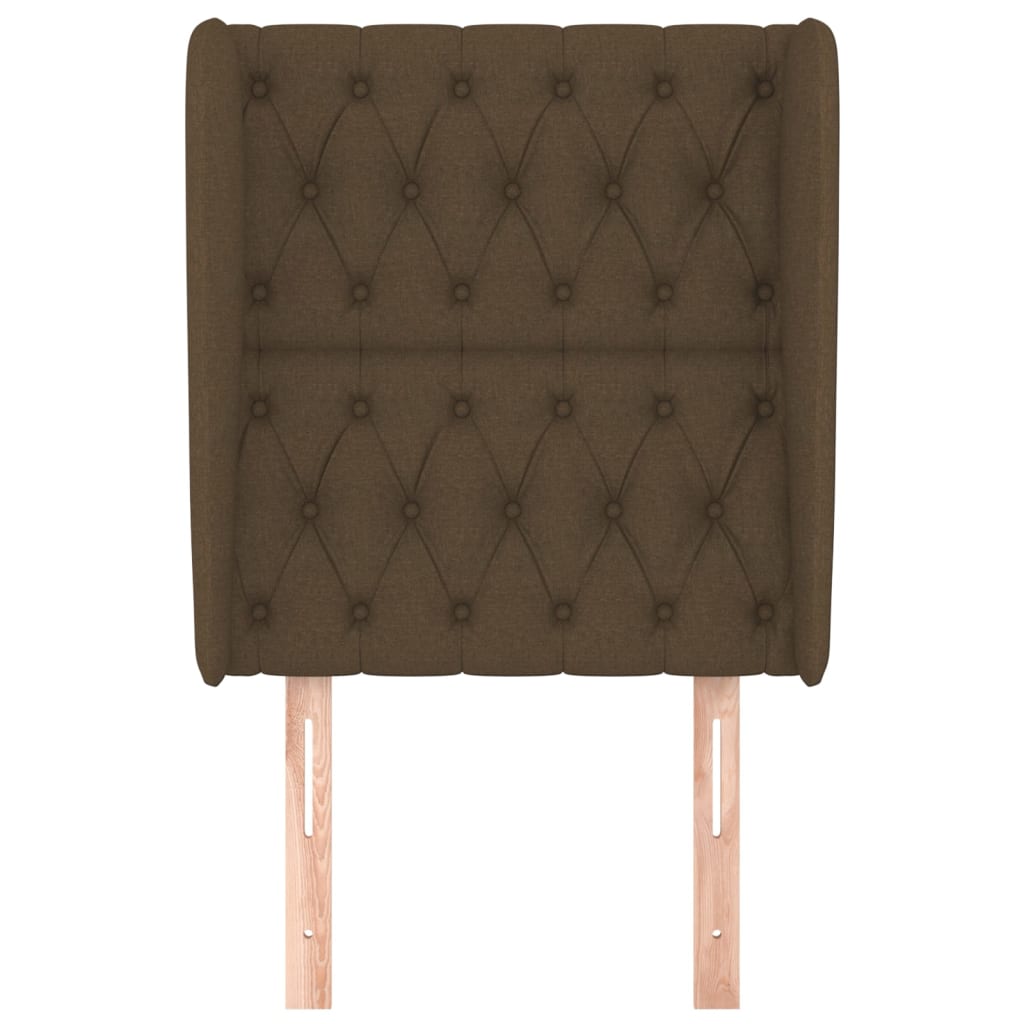 Testiera ad Orecchio Marrone Scuro 83x23x118/128 cm in Tessuto