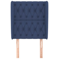 Testiera ad Orecchio-Testata con Orecchie Blu 83x23x118/128 cm in Tessuto 800950